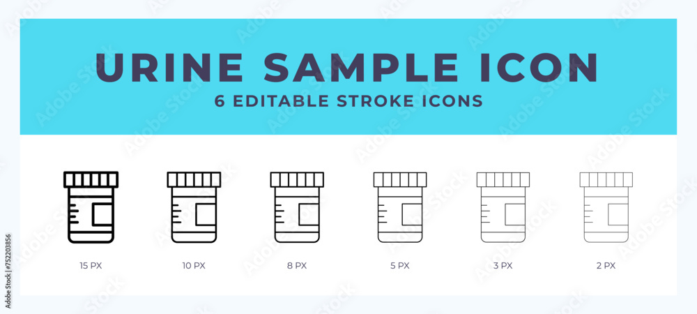Urine sample icon illustration vector with editable stroke. - obrazy, fototapety, plakaty 