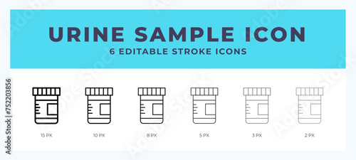 Urine sample icon illustration vector with editable stroke. photo