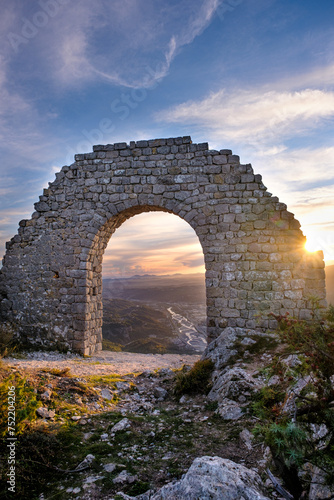 sunset in aspremont France with view on the Var photo