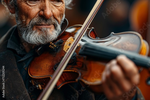 A detailed view highlighting the hands and violin of an anonymous musician deeply engaged in performance