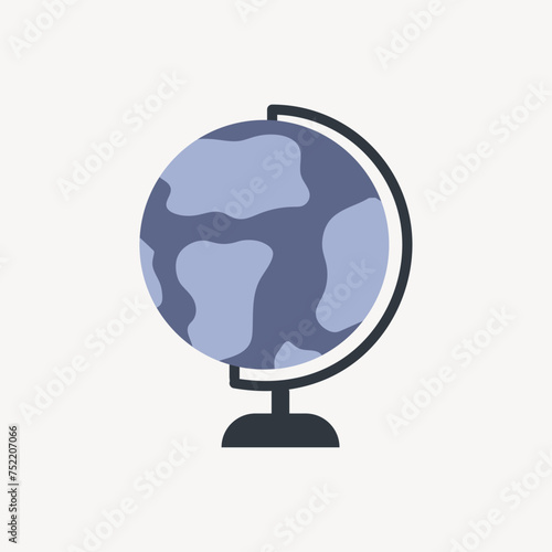  Terrestrial globe, planet earth. Flat design 