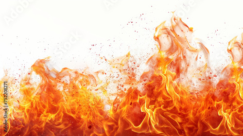 fire on white background photo