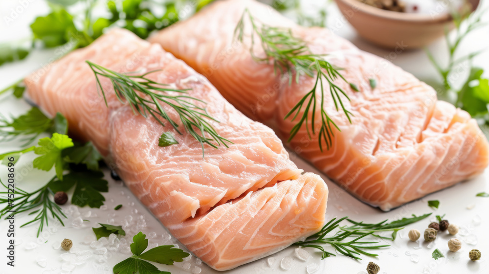 fish meat on white background fish meat on white background