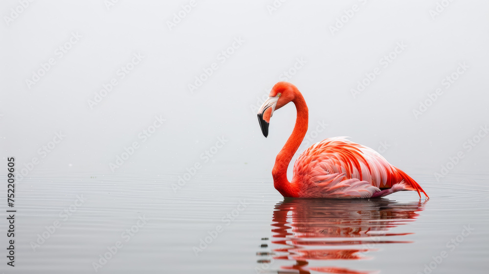 Fototapeta premium flamingo on white background