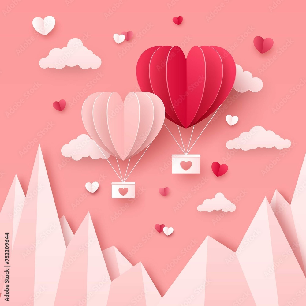 Paper Style Valentine S Day Illustration