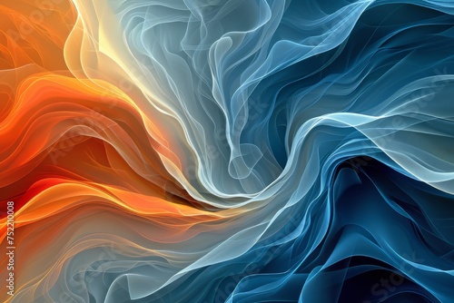 Abstract background with blue and orange waves suitable for digital designs, presentations, web banners, and social media graphics.