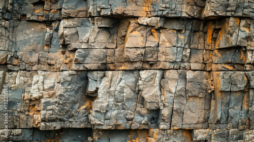 Natural rock cliff face. Seamless repeating texture.