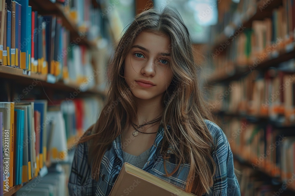 Inspired Young Female Student in Library: World of Knowledge
Inspired Young Female Student in Library: World of Knowledge
