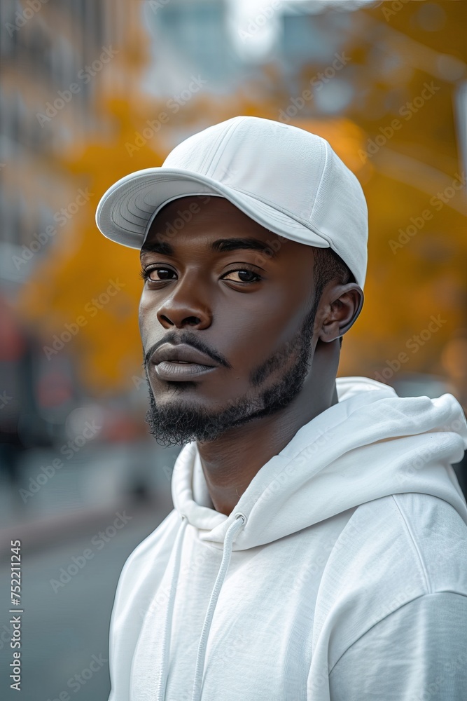 portrait of african man wearing plain cap hat, mockup portrait of african man wearing plain cap hat, mockup