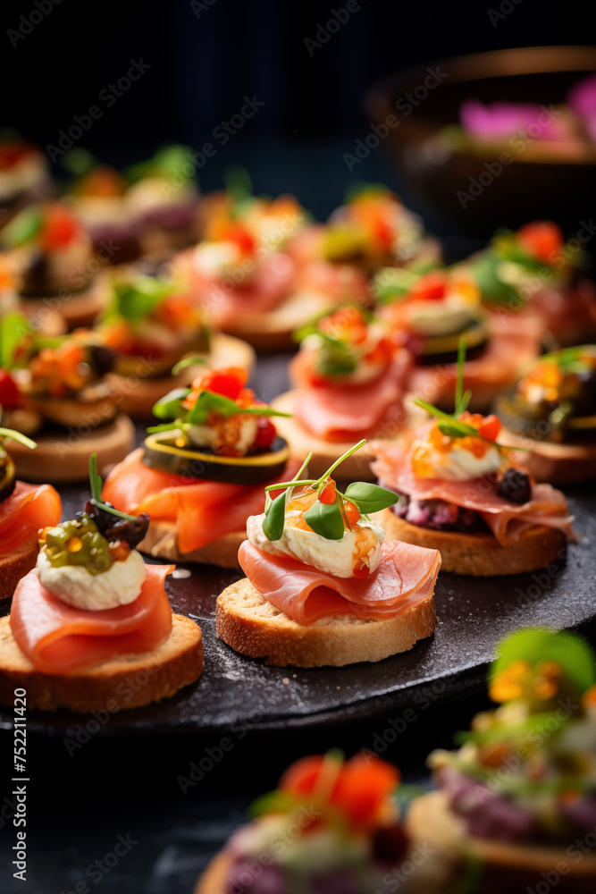 Canapes and sandwiches. Catering. Off-site food. Buffet table. Healthy Eating. Clean food. Nutritious Meals. Canapes and sandwiches. Catering. Off-site food. Buffet table. Healthy Eating. Clean food. Nutritious Meals.