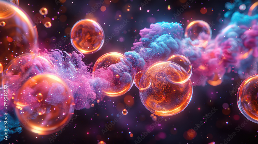 Naklejka premium Abstract glowing bubbles