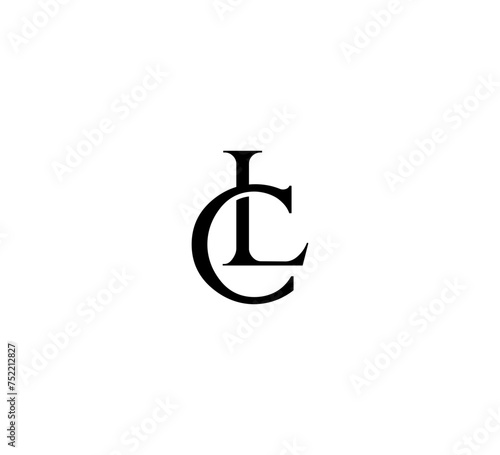Initial Letter Logo. Logotype design. Simple Luxury Black Flat Vector LC