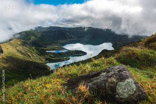 lake in the mountains, Lagoa do Fogo , Azores