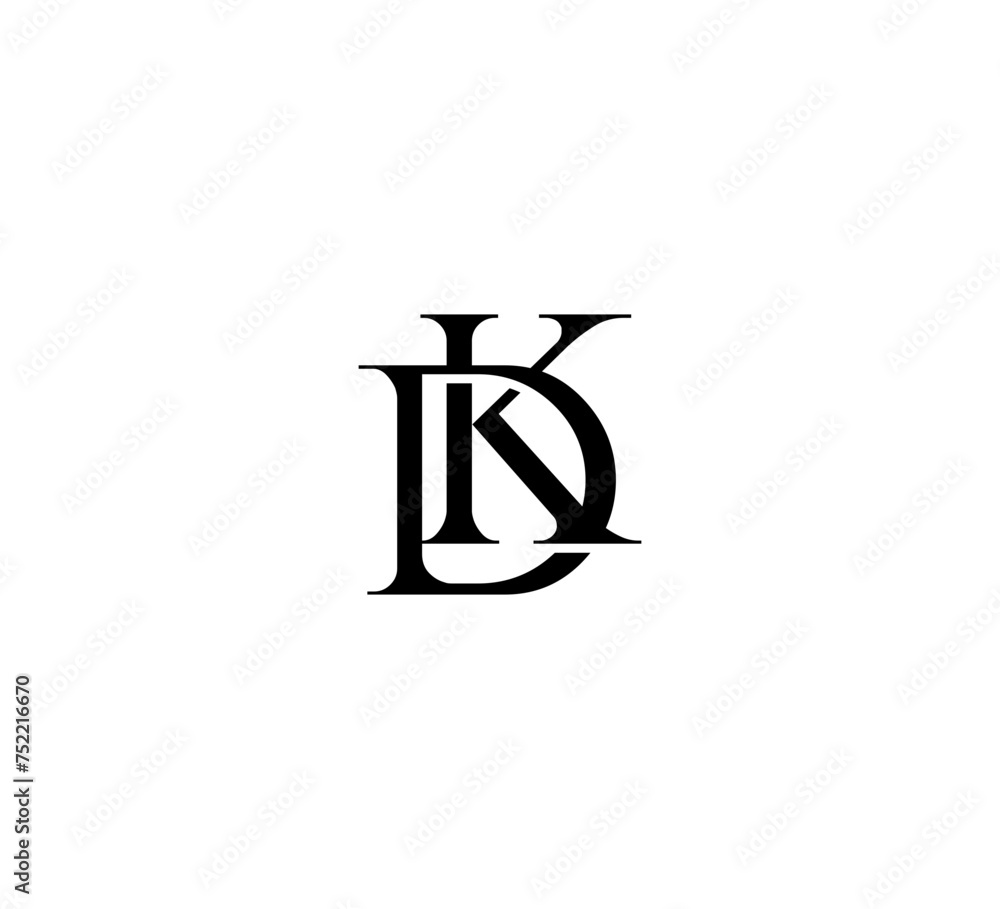 Initial Letter Logo. Logotype design. Simple Luxury Black Flat Vector KD