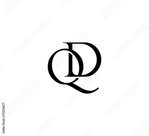 Initial Letter Logo. Logotype design. Simple Luxury Black Flat Vector QD