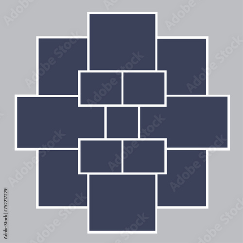 13 photo collage template. vector illustration, new collections