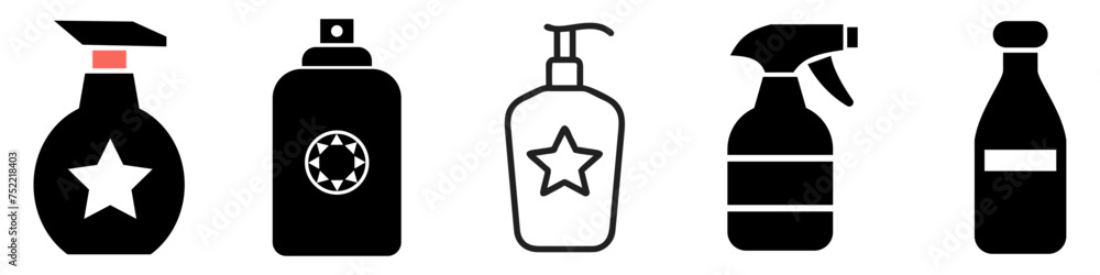 set of bottle icon in trendy flat style, hand wash, spray bottle, vector icon set of bottle icon in trendy flat style, hand wash, spray bottle, vector icon