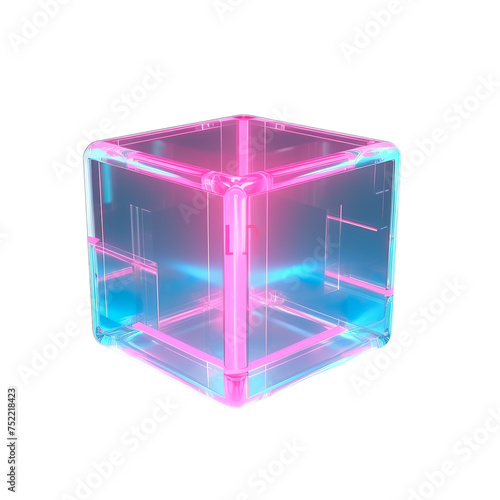 blue cube on white background