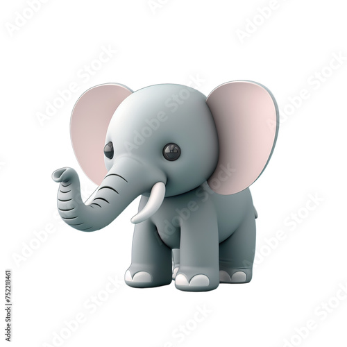 3d elephant with a ball