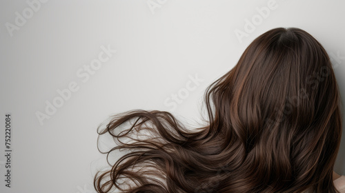 human wig on white background