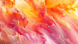 A vibrant and close-up image of flowing paint with a mixture of warm colors creating an abstract design that resembles liquid fire.