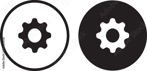Settings flat vector icon. Gear symbol vector sign isolated on white background.
