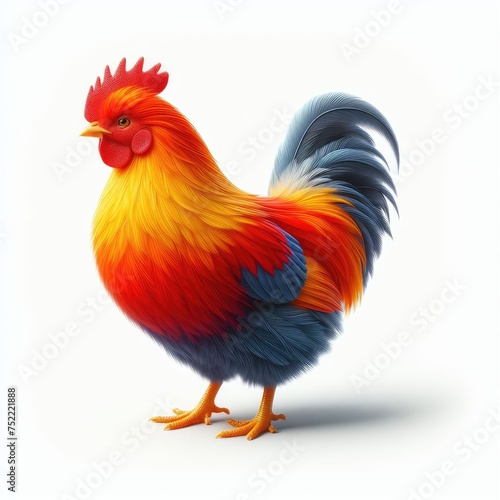 rooster isolated on white background © Садыг Сеид-заде