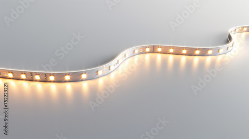 led strip light on white background photo