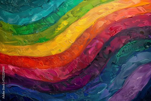 illustration of abstract rainbow waves background. Created with Generative AI	