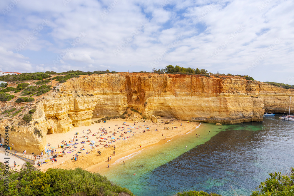 A view of the beautiful beach of Benagil in Algarve, Portugal