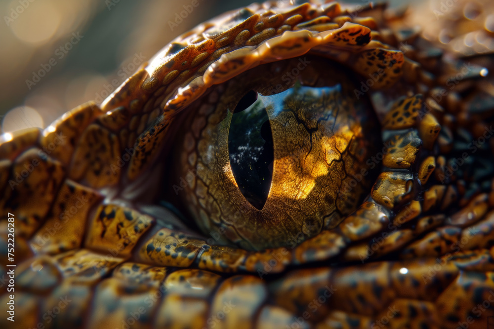 Naklejka premium Extreme close up of snakes eye