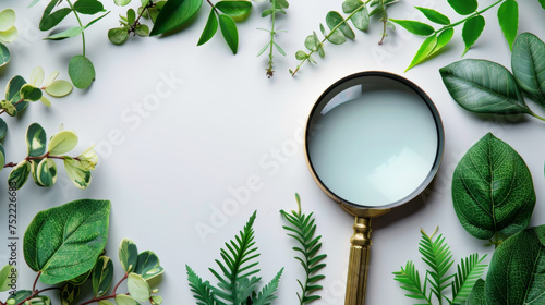 magnifying glass on white background photo
