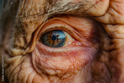 Close up of senior human eye