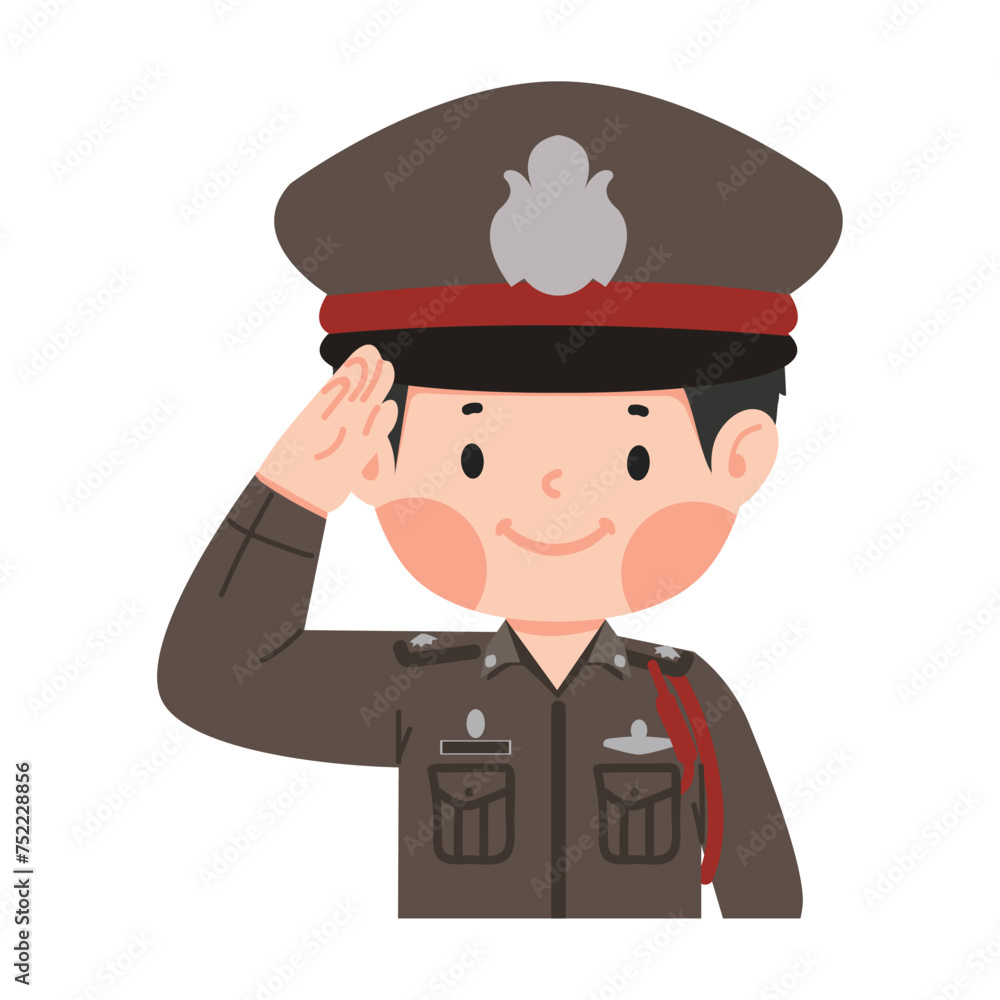 Cartoon character of Thai police