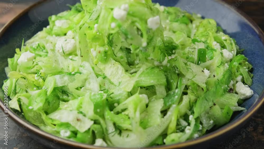 Maroulosalata Greek Lettuce Salad with with iceberg lettuce, herbs, feta cheese. Maroulosalata Greek Lettuce Salad with with iceberg lettuce, herbs, feta cheese.