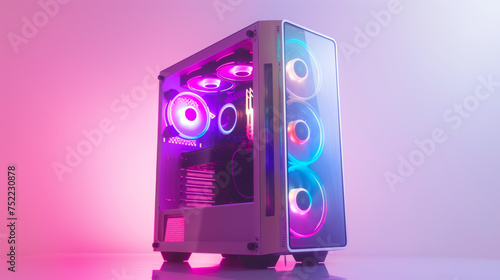 modern case for gaming PC on white background