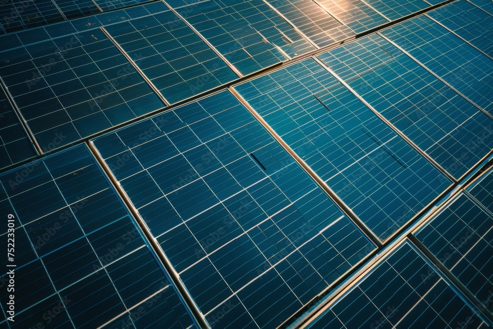 A blue sky with a lot of solar panels A blue sky with a lot of solar panels