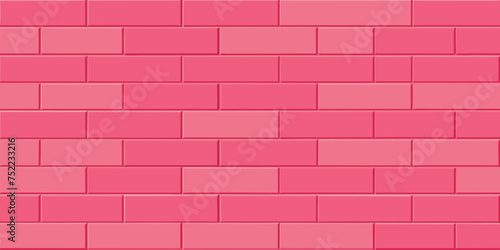 Beautiful pink brick wall, female or girl concept background material. 
