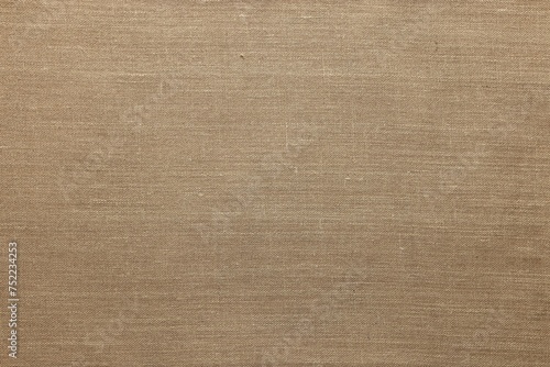 Texture of burlap fabric as background, top view