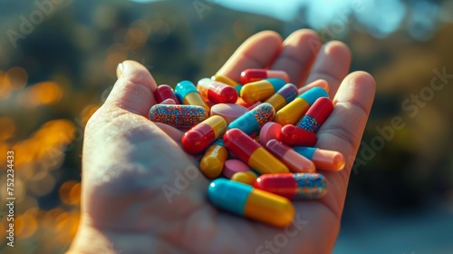 Person Holding Bunch of Pills