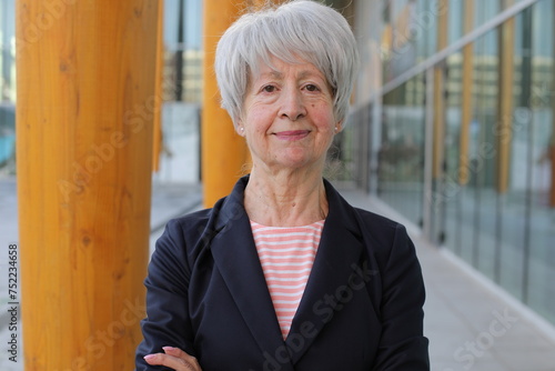 Experienced senior businesswoman with gray hair 