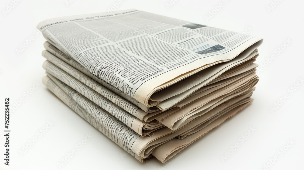 newspapers on white background newspapers on white background