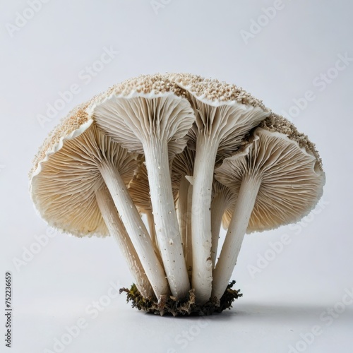 mushrooms in grass on white 