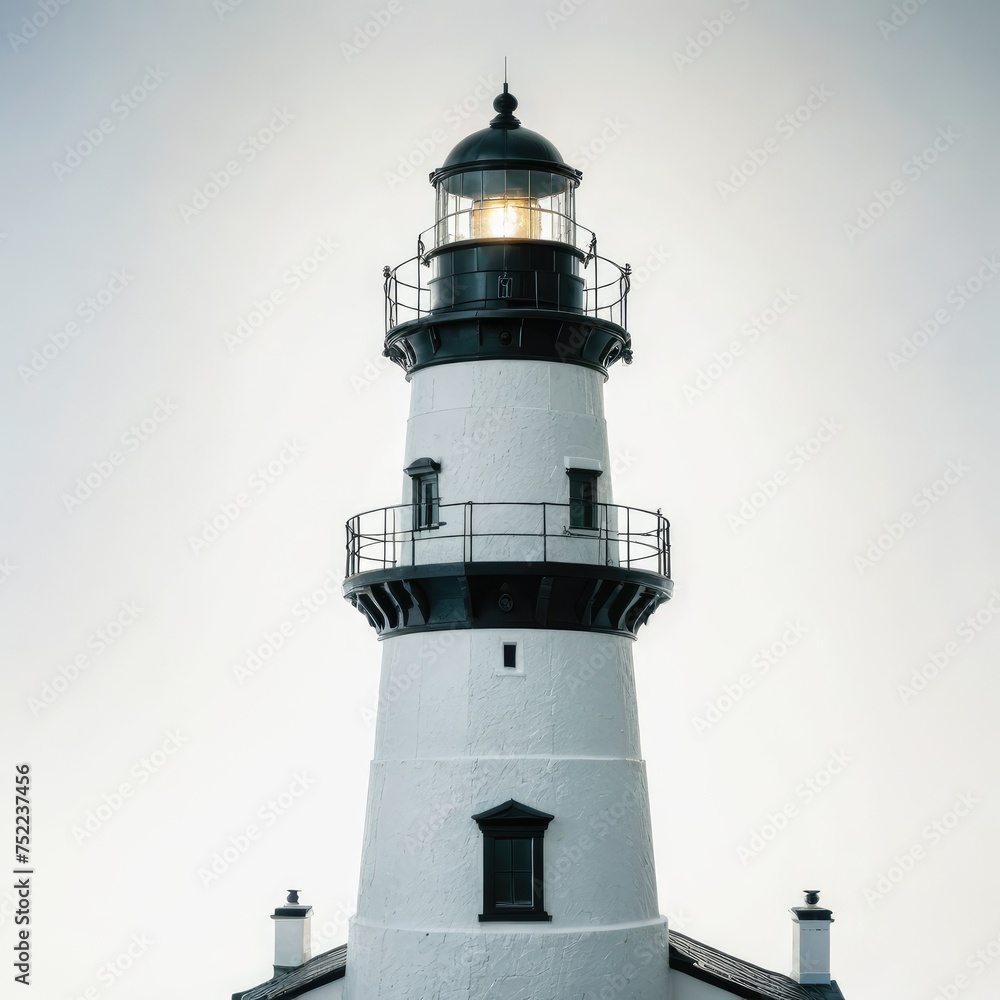 lighthouse on the coast on white
