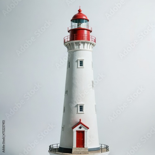 lighthouse on the coast on white 