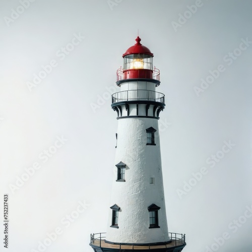 lighthouse on the coast on white 