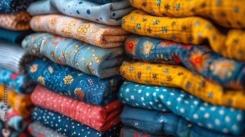 Stack of Cloths on Table