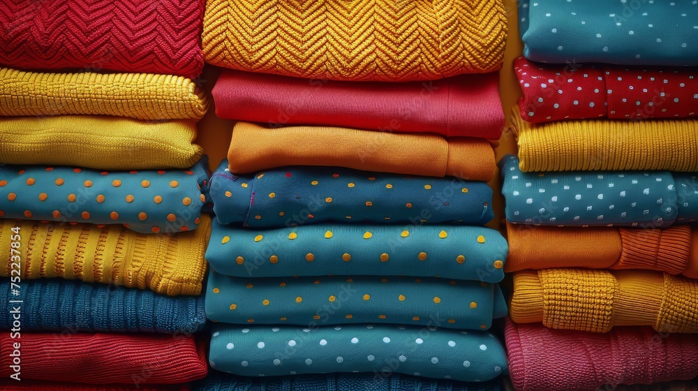 Pile of Colorful Sweaters Pile of Colorful Sweaters