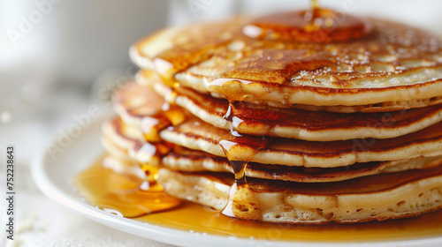 Pancakes on white background
