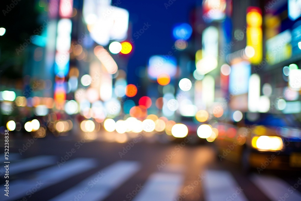 Bokeh Lights in an Urban Nightscape